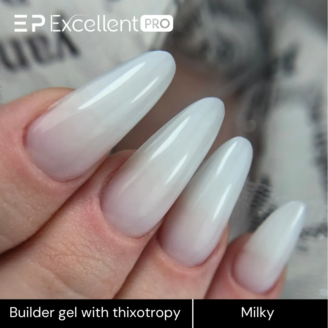 Stylizacja paznokci Excellent PRO - Excellent PRO Builder gel with thixotropy milky 15g