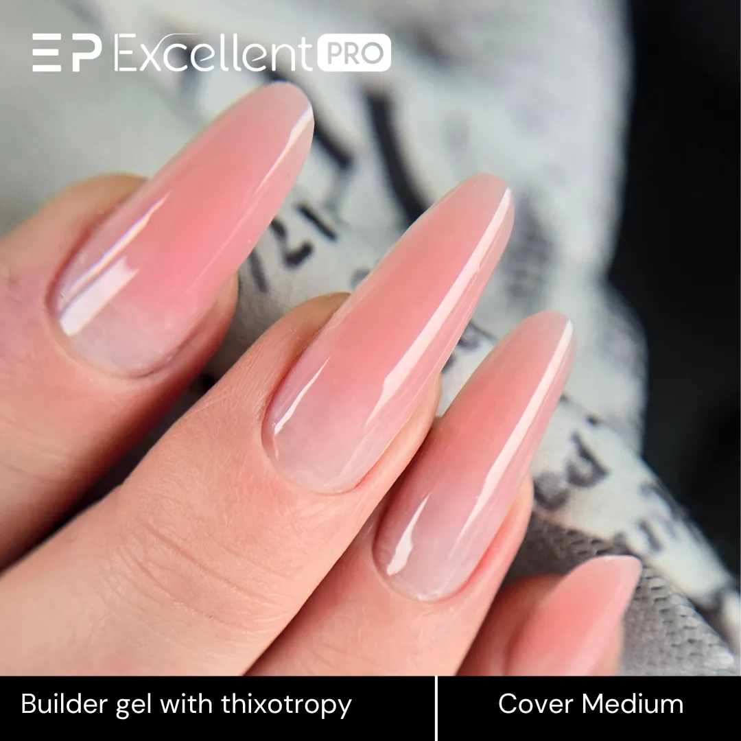 Stylizacja paznokci Excellent PRO - Excellent PRO Builder gel with thixotropy cover medium 50g