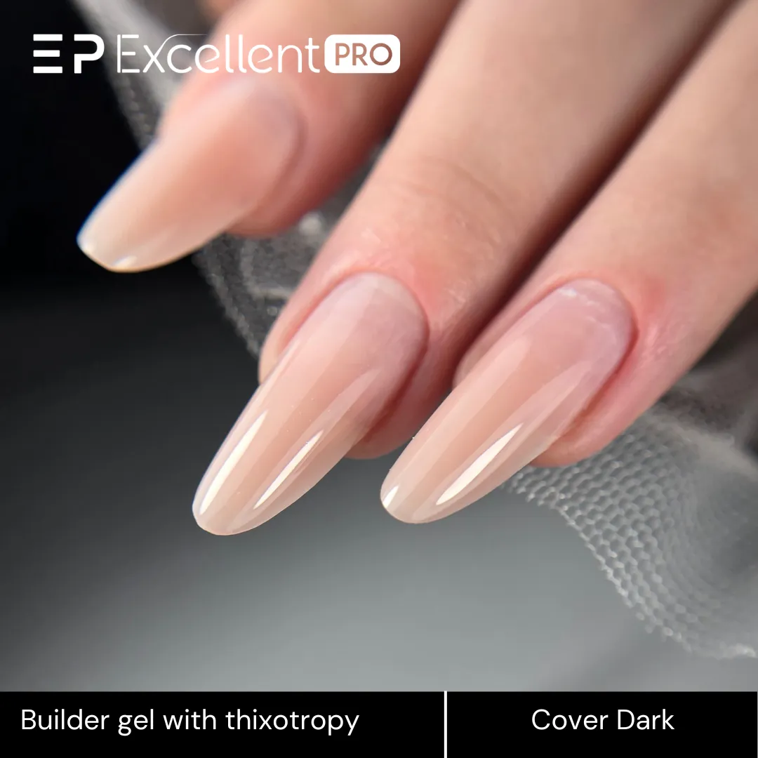 Stylizacja paznokci Excellent PRO - Excellent PRO Builder gel with thixotropy cover dark 15g