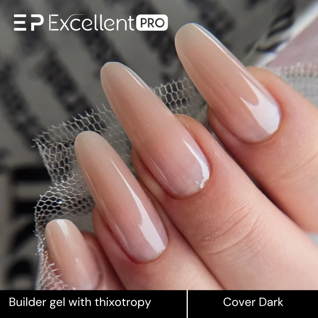 Stylizacja paznokci Excellent PRO - Excellent PRO Builder gel with thixotropy cover dark 50g