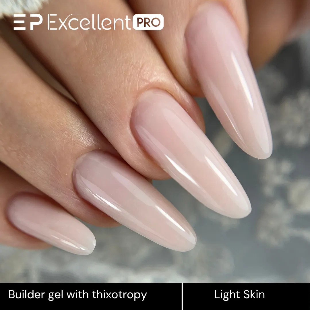 Stylizacja paznokci Excellent PRO - Excellent PRO Builder gel with thixotropy light skin 15g