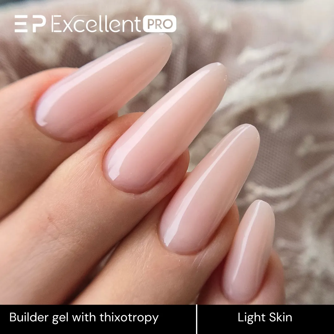 Stylizacja paznokci Excellent PRO - Excellent PRO Builder gel with thixotropy light skin 50g