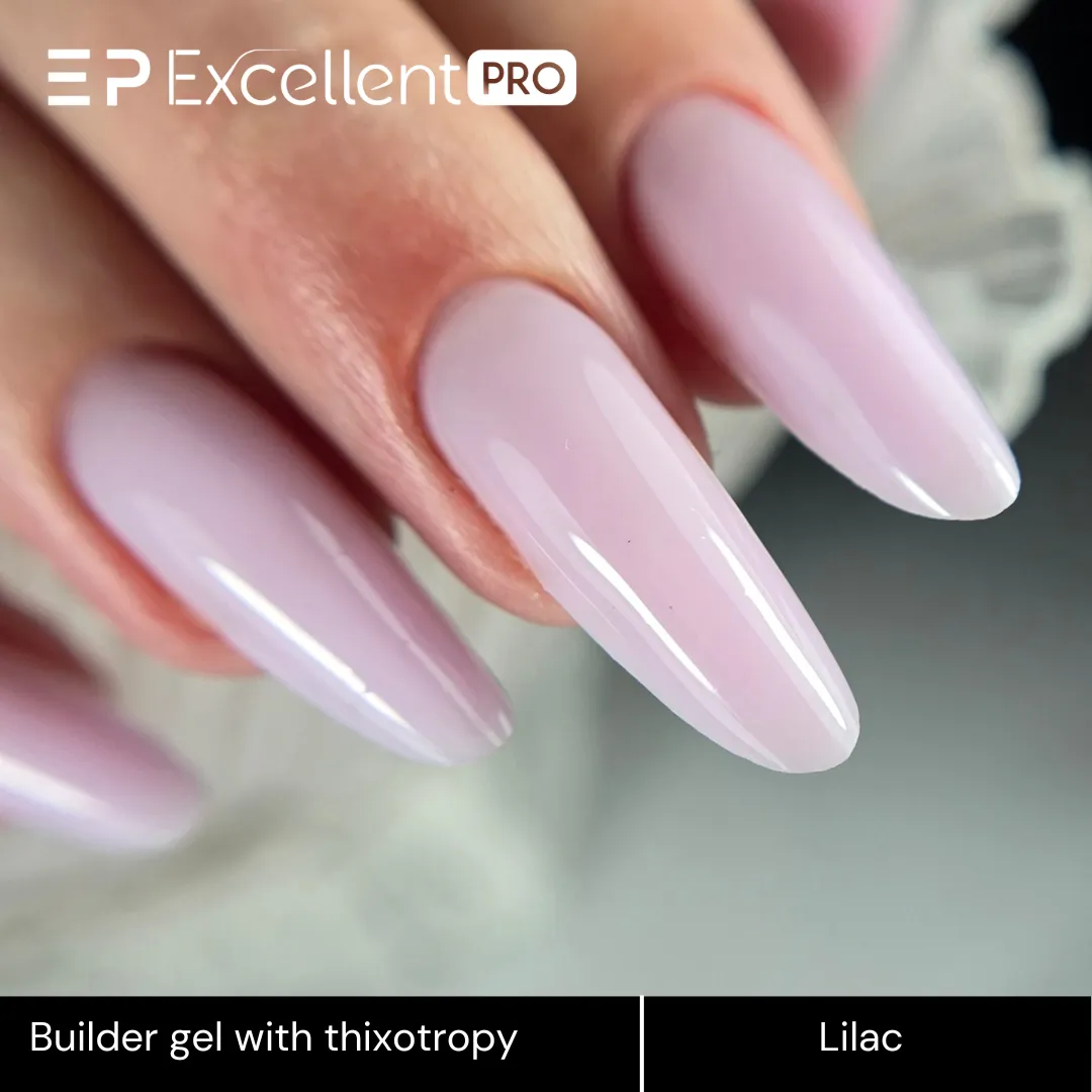Stylizacja paznokci Excellent PRO - Excellent PRO Builder gel with thixotropy lilac 15g
