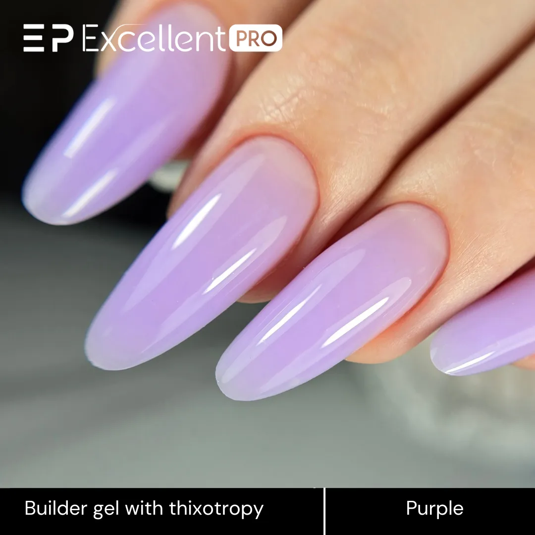 Stylizacja paznokci Excellent PRO - Excellent PRO Builder gel with thixotropy purple 15g