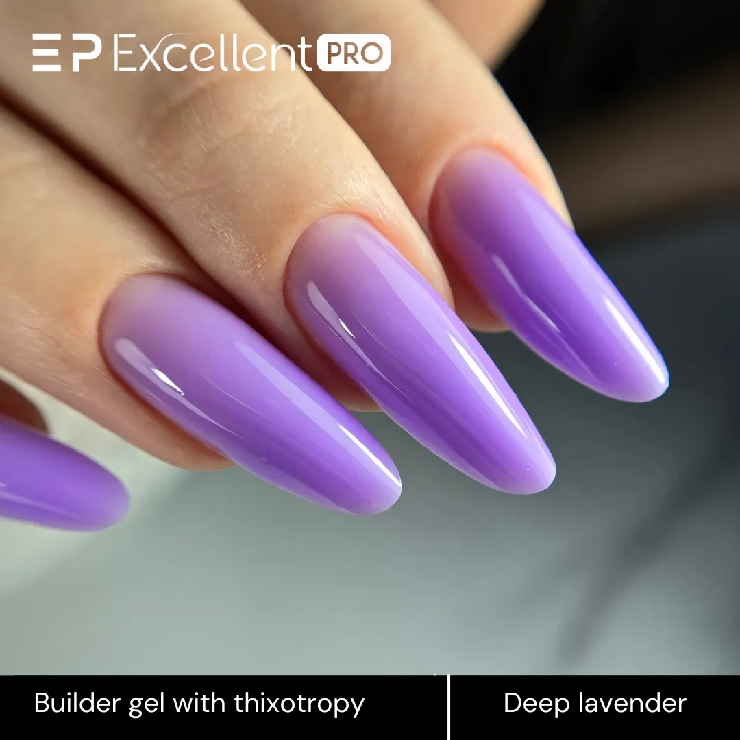 Stylizacja paznokci Excellent PRO - Excellent PRO Builder gel with thixotropy deep lavender 15g
