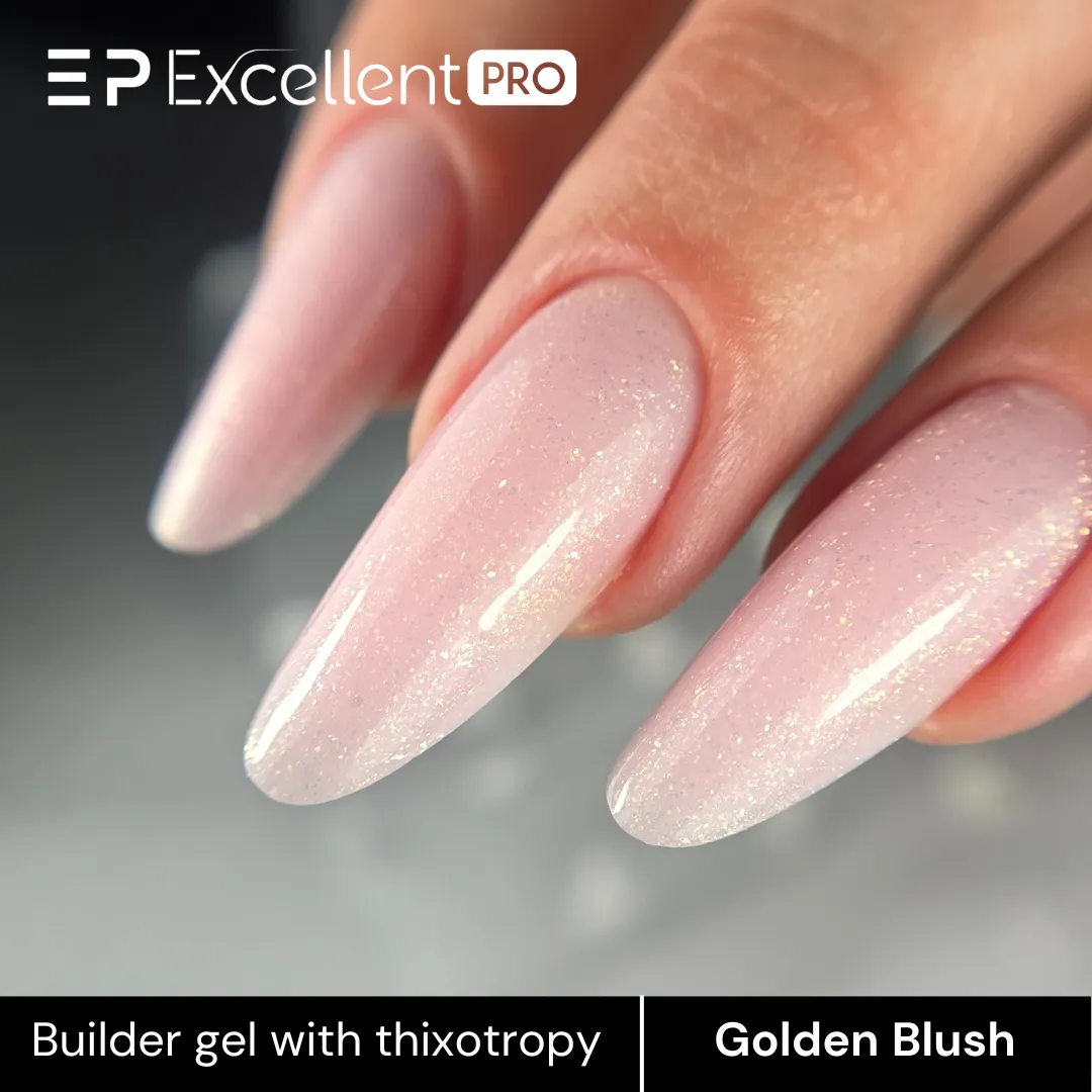 Stylizacja paznokci Excellent PRO - Excellent PRO Thixotropy gel with effect Golden Blush 15g