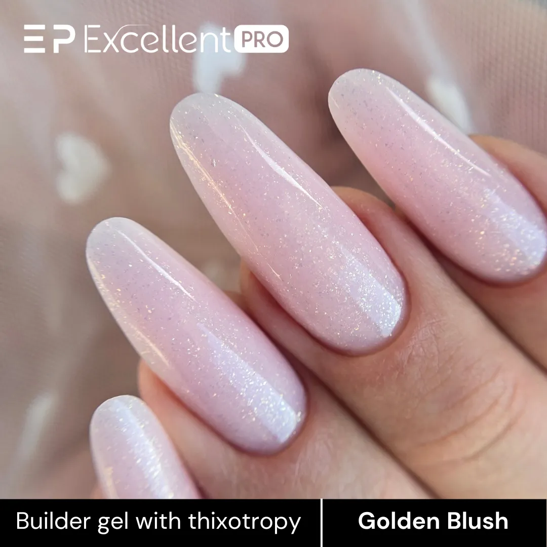 Stylizacja paznokci Excellent PRO - Excellent PRO Thixotropy gel with effect Golden Blush 50g