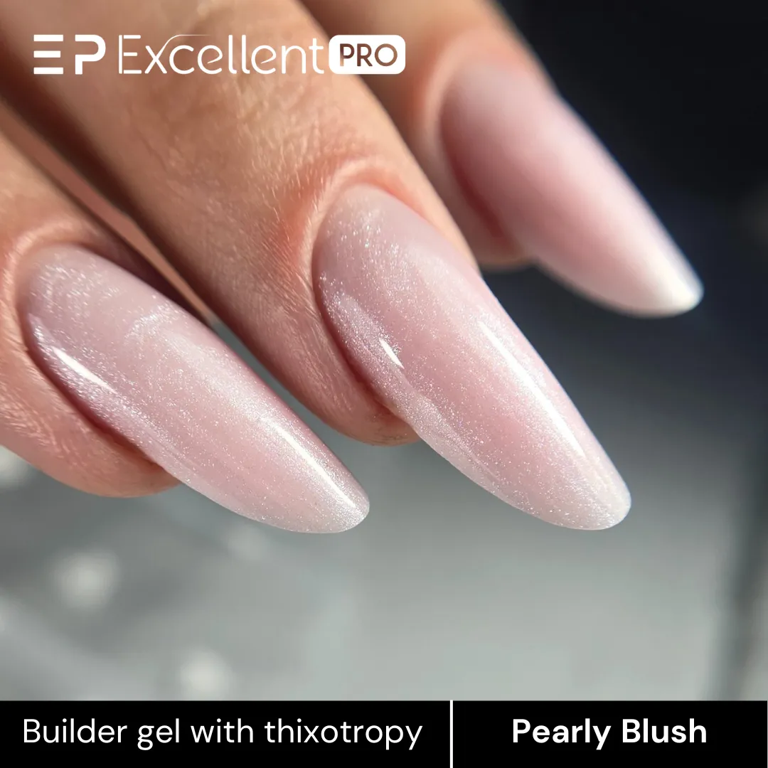 Stylizacja paznokci Excellent PRO - Excellent PRO Thixotropy gel with effect Pearly Blush 15g