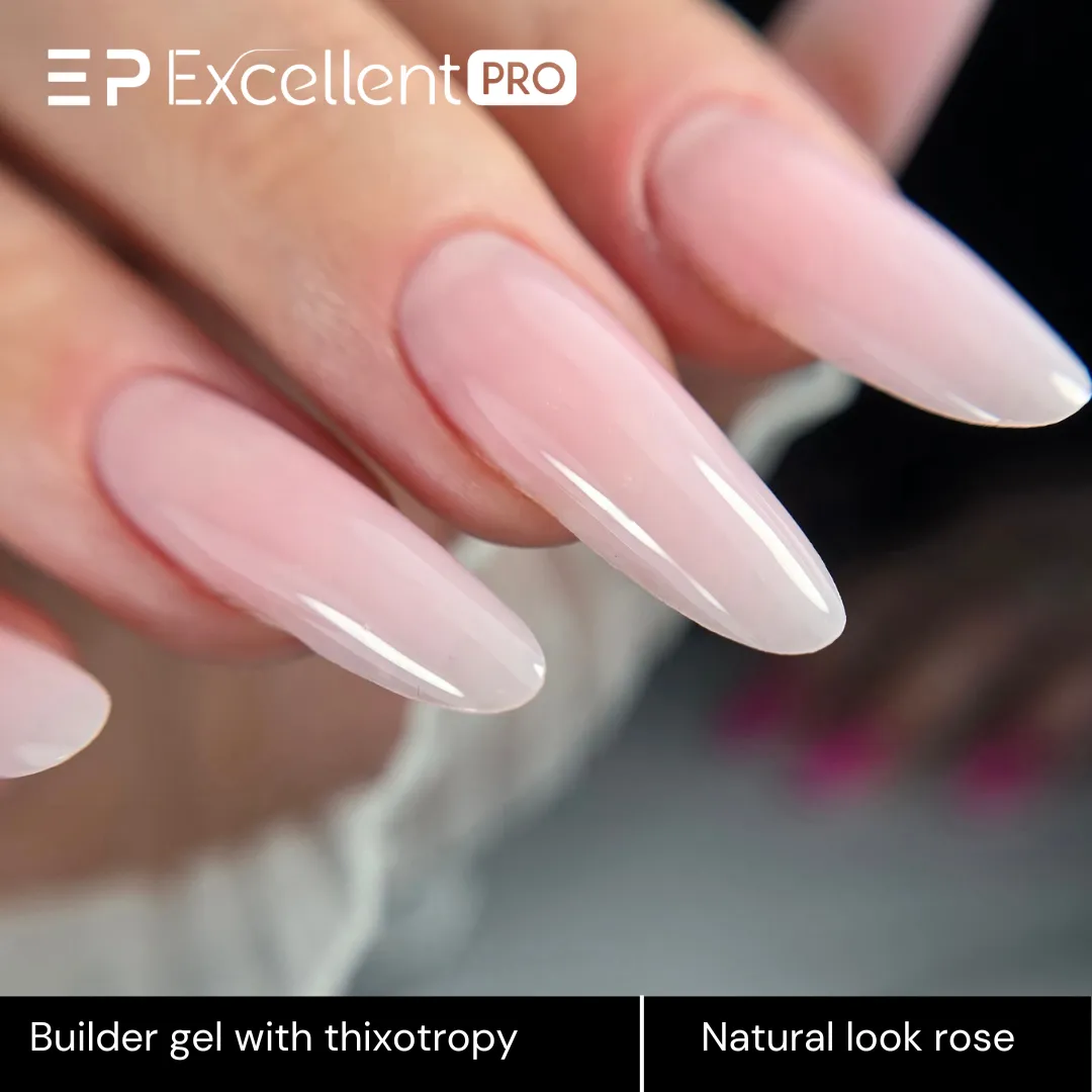 Stylizacja paznokci Excellent PRO - Excellent PRO Builder Gel With Thixotropy Natural Look Rose 15g