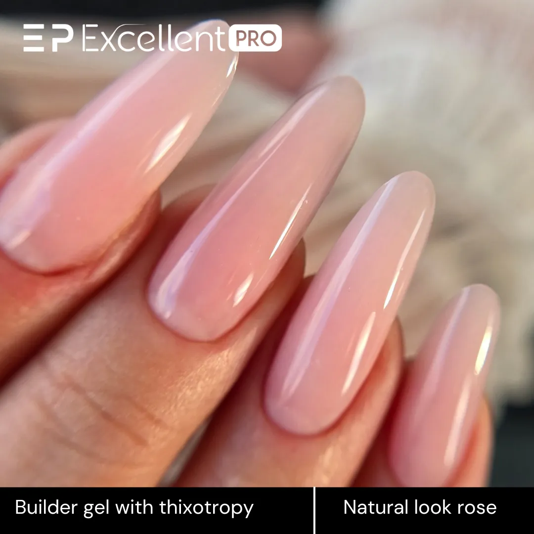 Stylizacja paznokci Excellent PRO - Excellent PRO Builder Gel With Thixotropy Natural Look Rose 50g