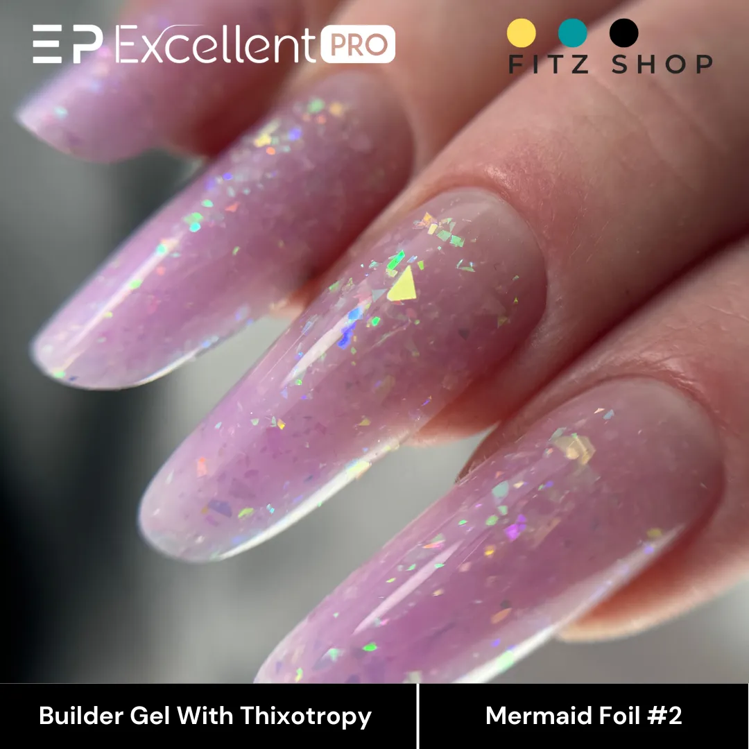 Stylizacja paznokci Excellent PRO - Excellent PRO Thixotropy gel with effect Mermaid Foil #2 15g