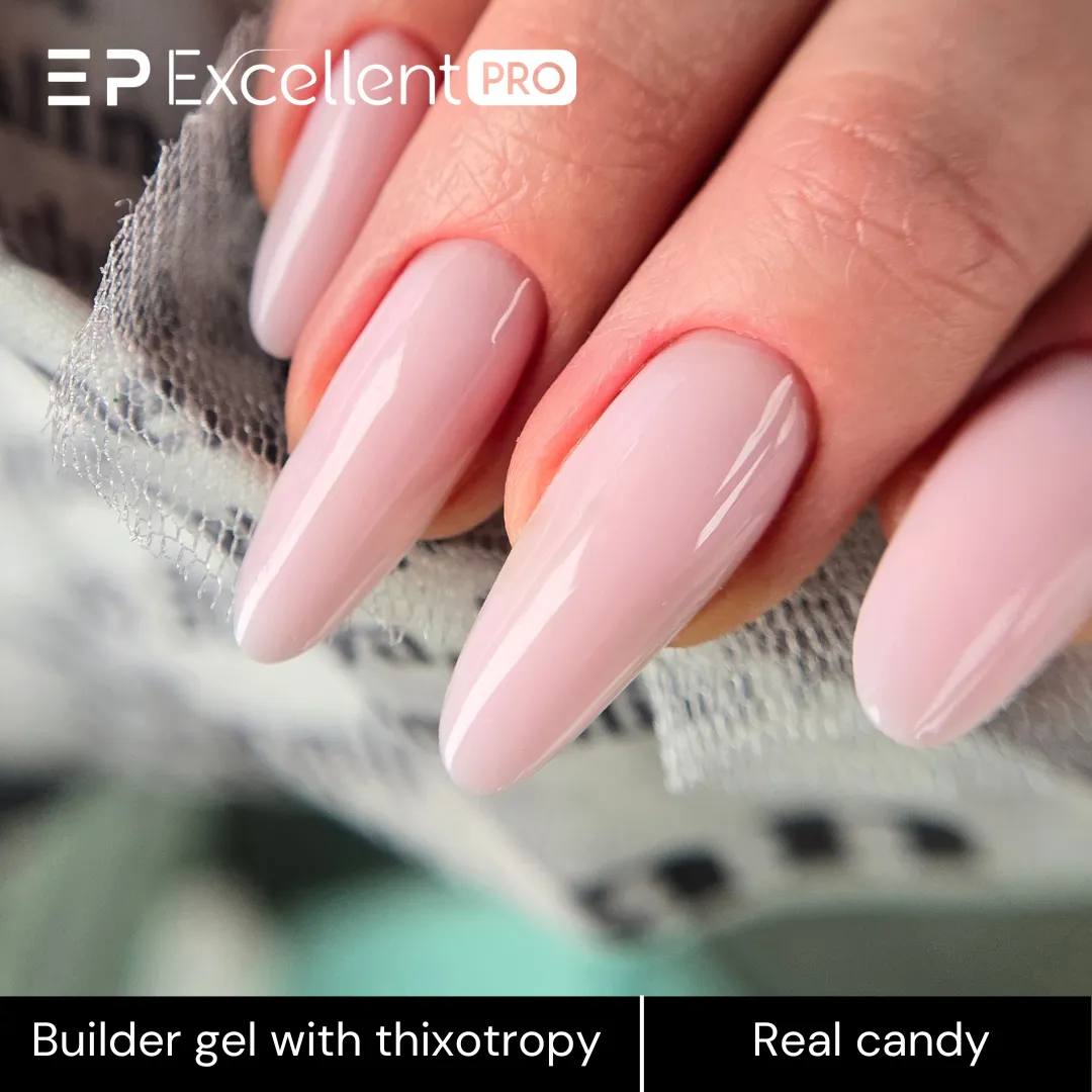 Stylizacja paznokci Excellent PRO - Excellent PRO Builder gel with thixotropy Real Candy 50g