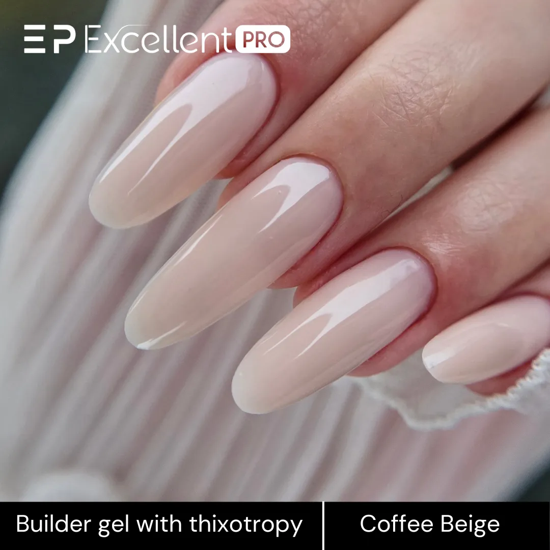 Stylizacja paznokci Excellent PRO - Excellent PRO Builder gel with thixotropy coffee beige 50g