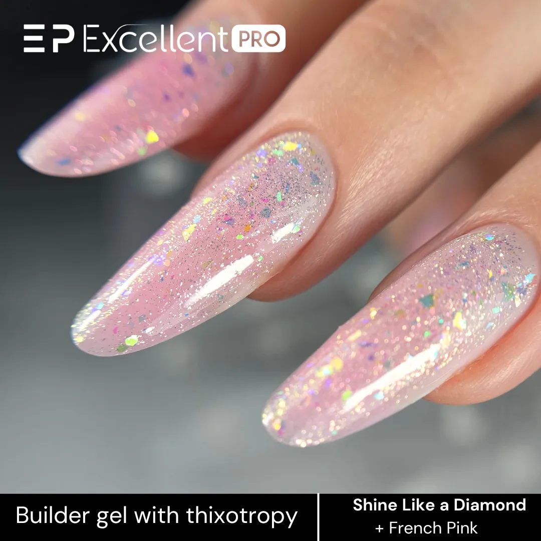 Stylizacja paznokci Excellent PRO - Excellent PRO Thixotropy gel with effect shine like a diamond 15g