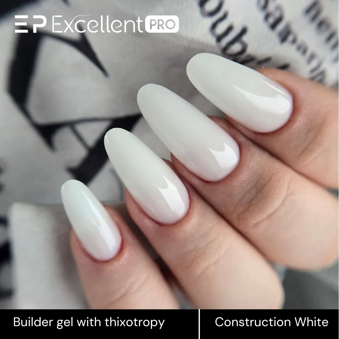 Stylizacja paznokci Excellent PRO - Excellent PRO Builder gel with thixotropy Construction White 15g