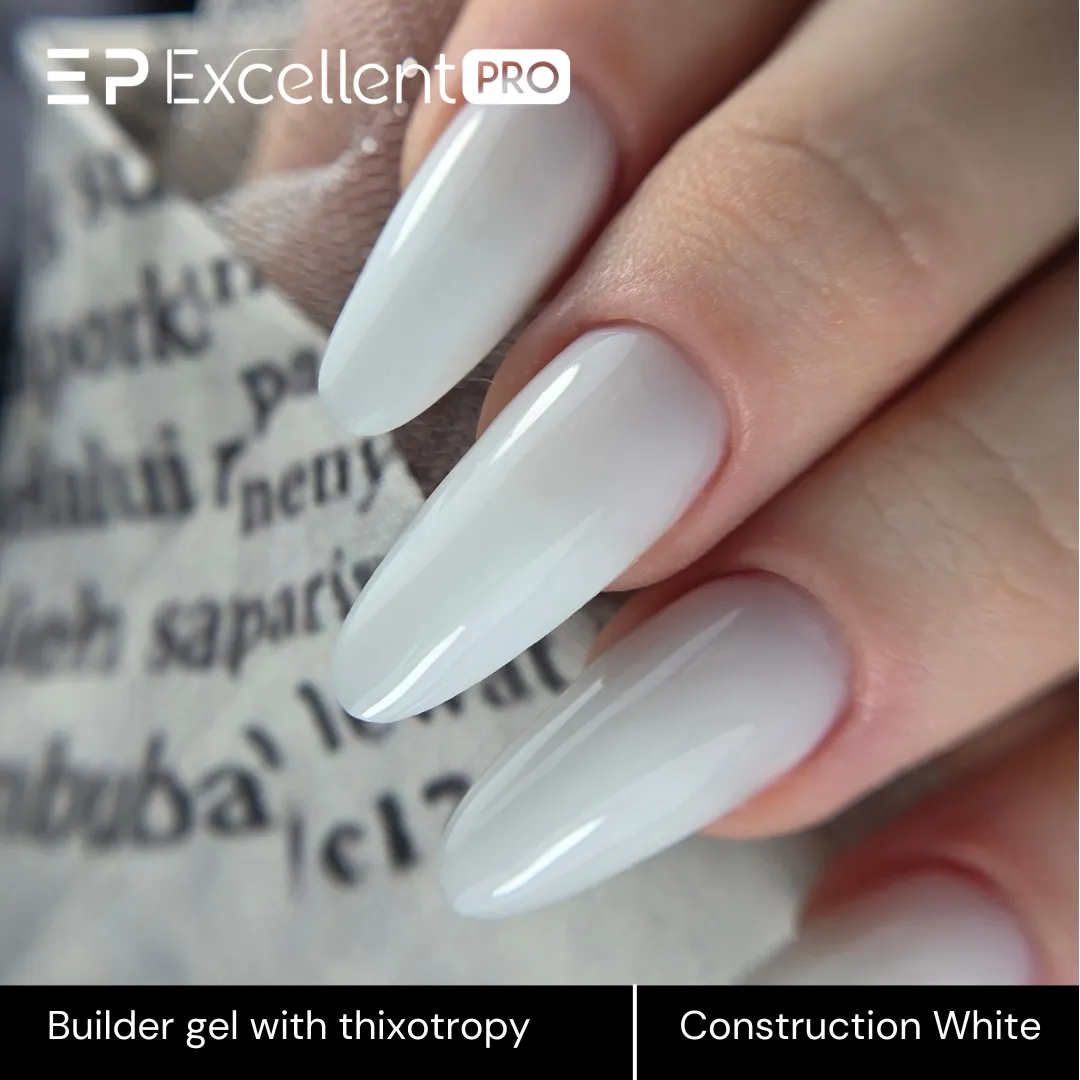 Stylizacja paznokci Excellent PRO - Excellent PRO Builder gel with thixotropy Construction White 50g