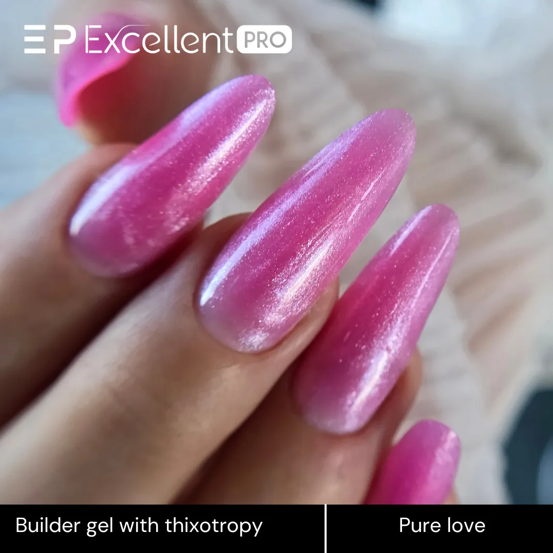Stylizacja paznokci Excellent PRO - Excellent PRO Thixotropy gel with effect Pure Love 15g
