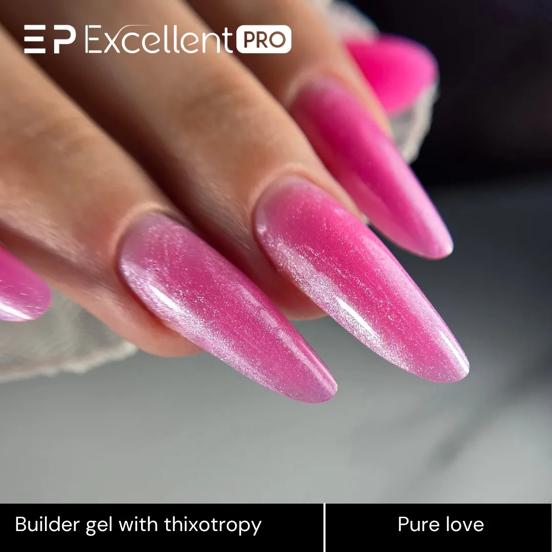 Stylizacja paznokci Excellent PRO - Excellent PRO Thixotropy gel with effect Pure Love 15g