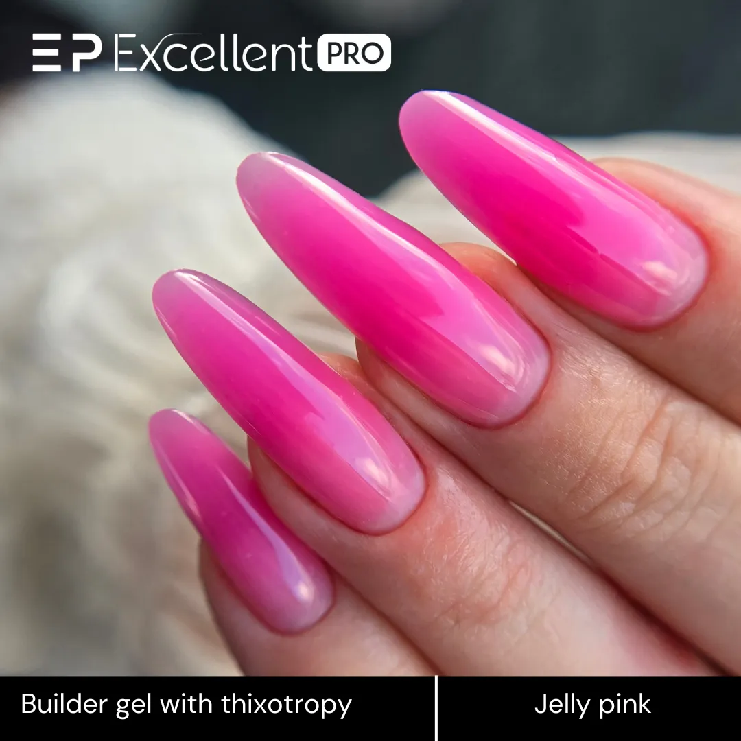 Stylizacja paznokci Excellent PRO - Excellent PRO Builder Color With Thixotropy Jelly Pink 15g