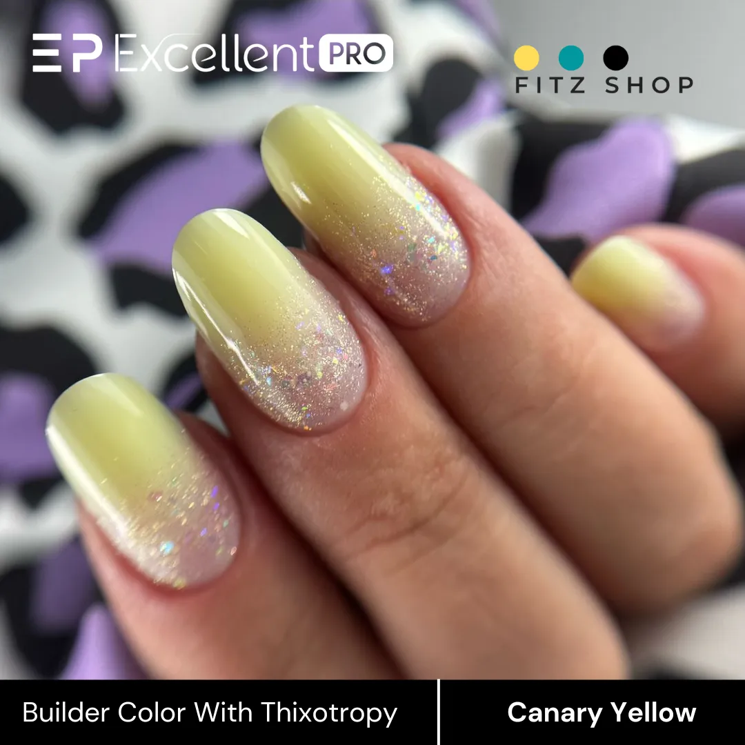 Stylizacja paznokci Excellent PRO - Excellent PRO Builder Color With Thixotropy Pastel Canary Yellow 15g