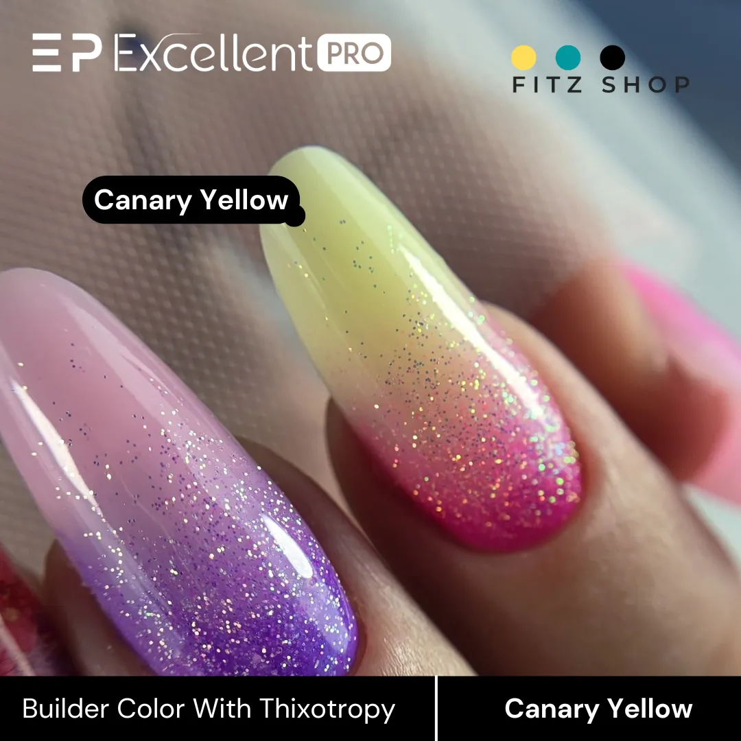 Stylizacja paznokci Excellent PRO - Excellent PRO Builder Color With Thixotropy Pastel Canary Yellow 15g