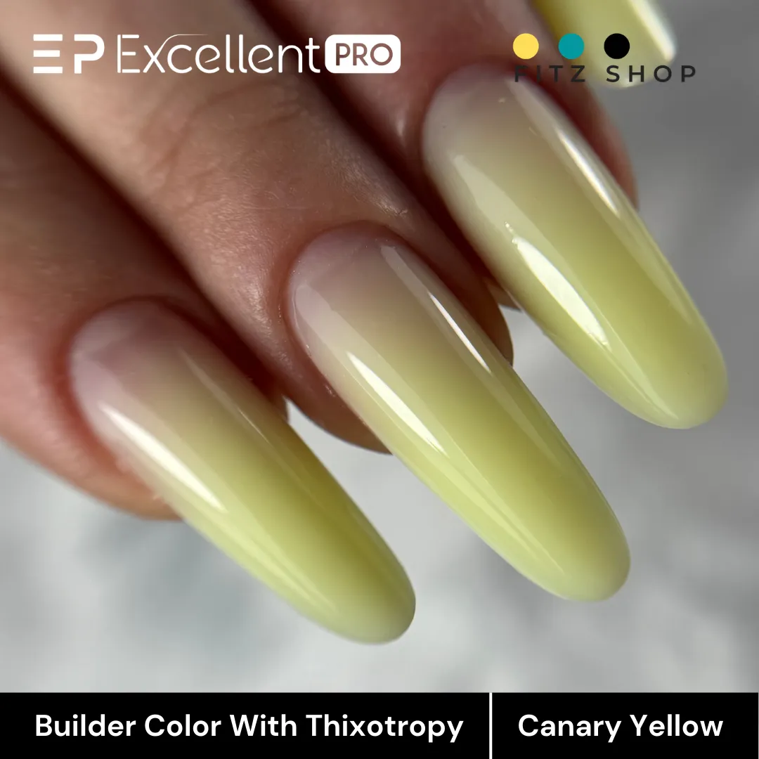 Stylizacja paznokci Excellent PRO - Excellent PRO Builder Color With Thixotropy Pastel Canary Yellow 15g