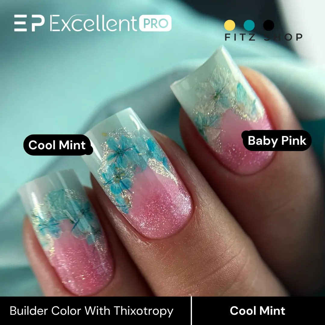 Stylizacja paznokci Excellent PRO - Excellent PRO Builder Color With Thixotropy Pastel Cool Mint 15g