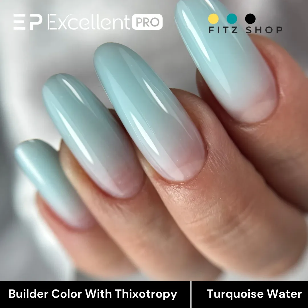 Stylizacja paznokci Excellent PRO - Excellent PRO Builder Color With Thixotropy Pastel Turquoise Water 15g