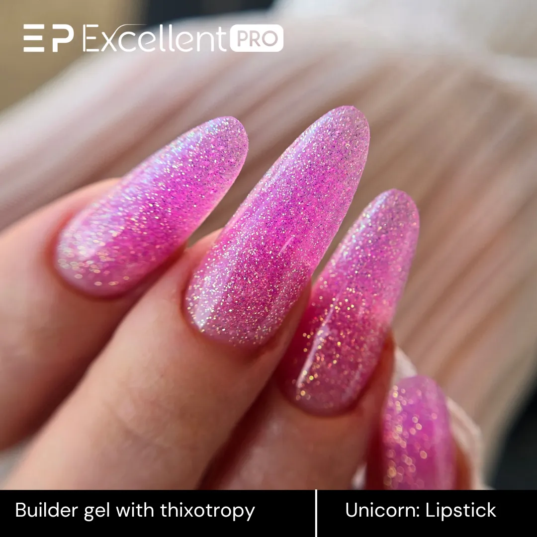 Stylizacja paznokci Excellent PRO - Excellent PRO Thixotropy gel with effect Unicorn lipstick 50g