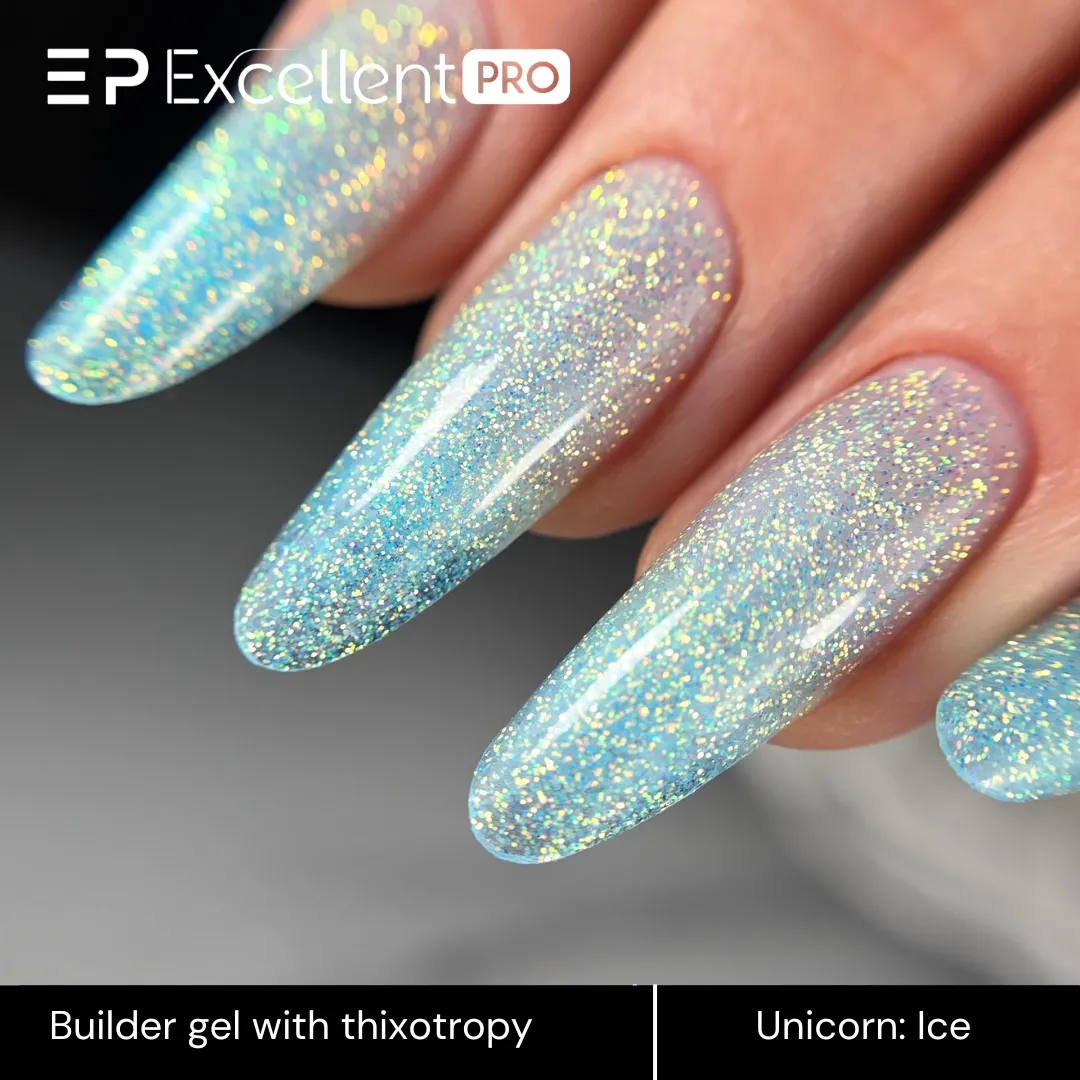 Stylizacja paznokci Excellent PRO - Excellent PRO Thixotropy gel with effect Unicorn Ice 15g