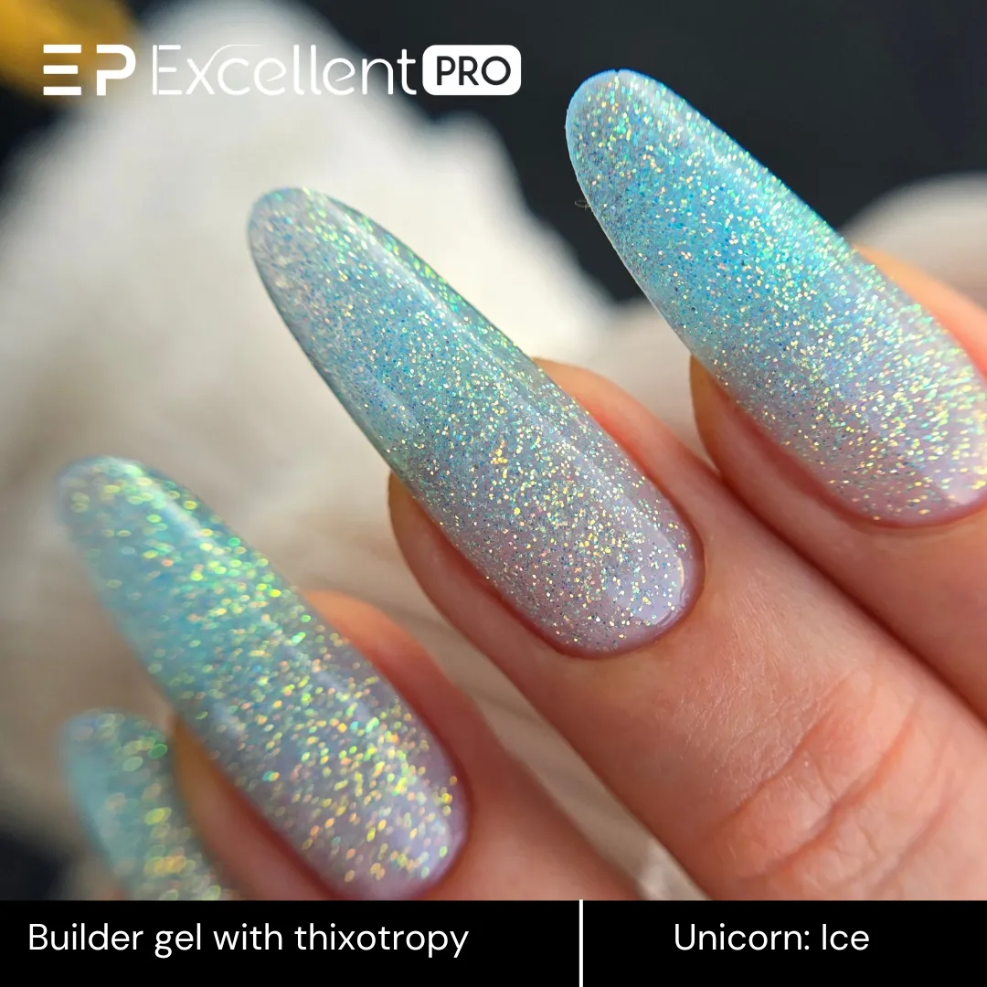 Stylizacja paznokci Excellent PRO - Excellent PRO Thixotropy gel with effect Unicorn Ice 50g