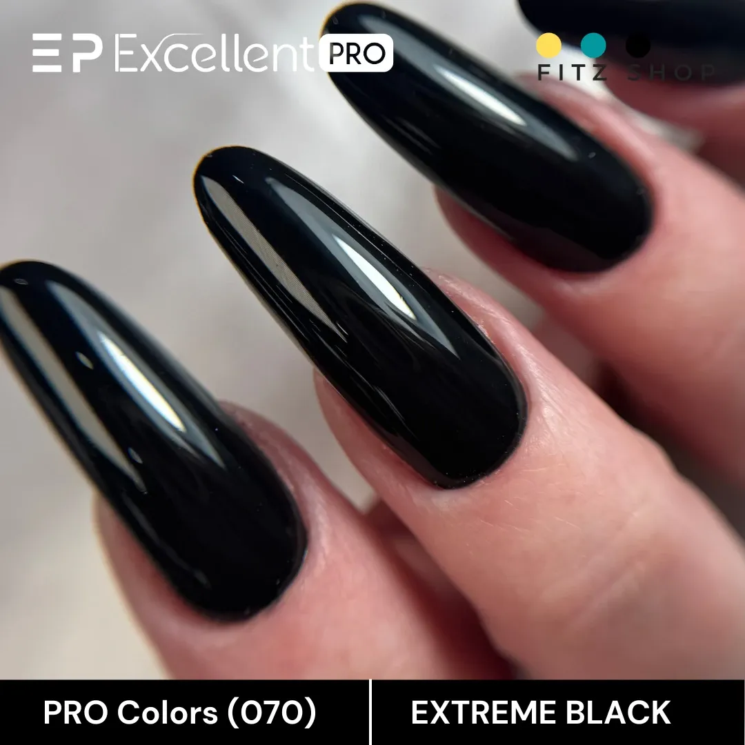 Stylizacja paznokci Excellent PRO - Excellent PRO Colors 070 BLACK (ONE COAT 070 EXTREME BLACK) 7g