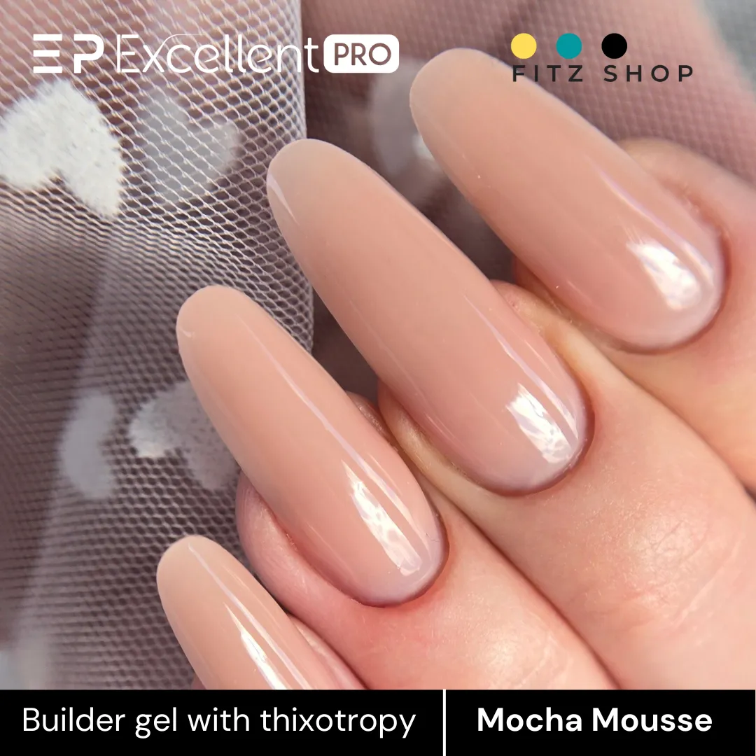 Stylizacja paznokci Excellent PRO - Excellent PRO Builder Gel With Thixotropy Mocha Mousse 50g
