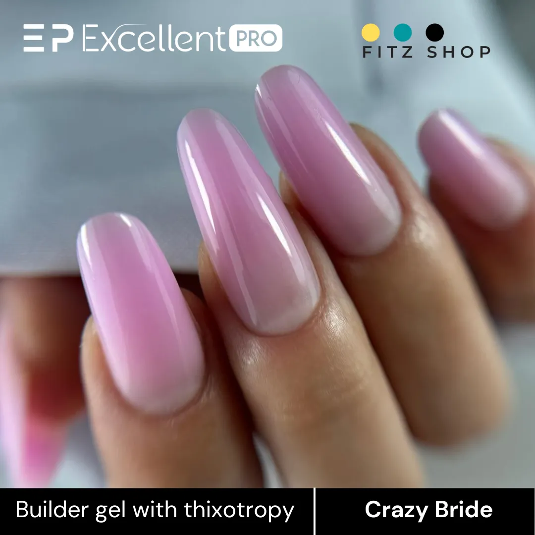 Stylizacja paznokci Excellent PRO - Excellent PRO Builder Gel With Thixotropy Crazy Bride 15g