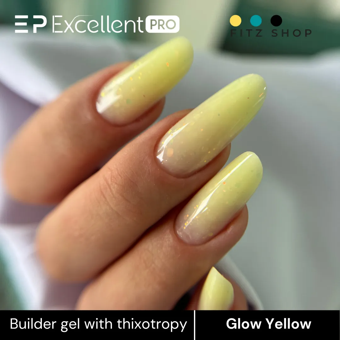 Stylizacja paznokci Excellent PRO - Excellent PRO Thixotropy gel with effect Glow Yellow 15g