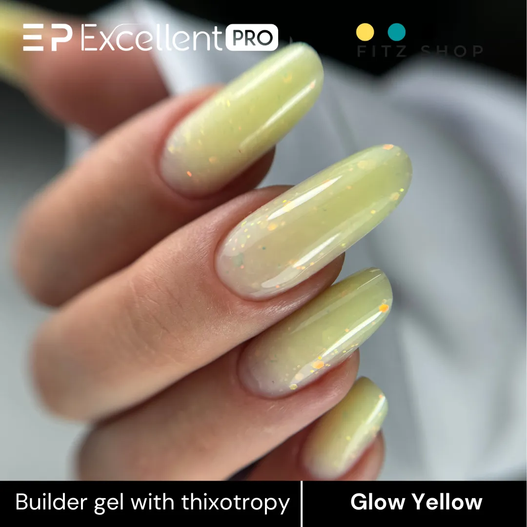 Stylizacja paznokci Excellent PRO - Excellent PRO Thixotropy gel with effect Glow Yellow 15g