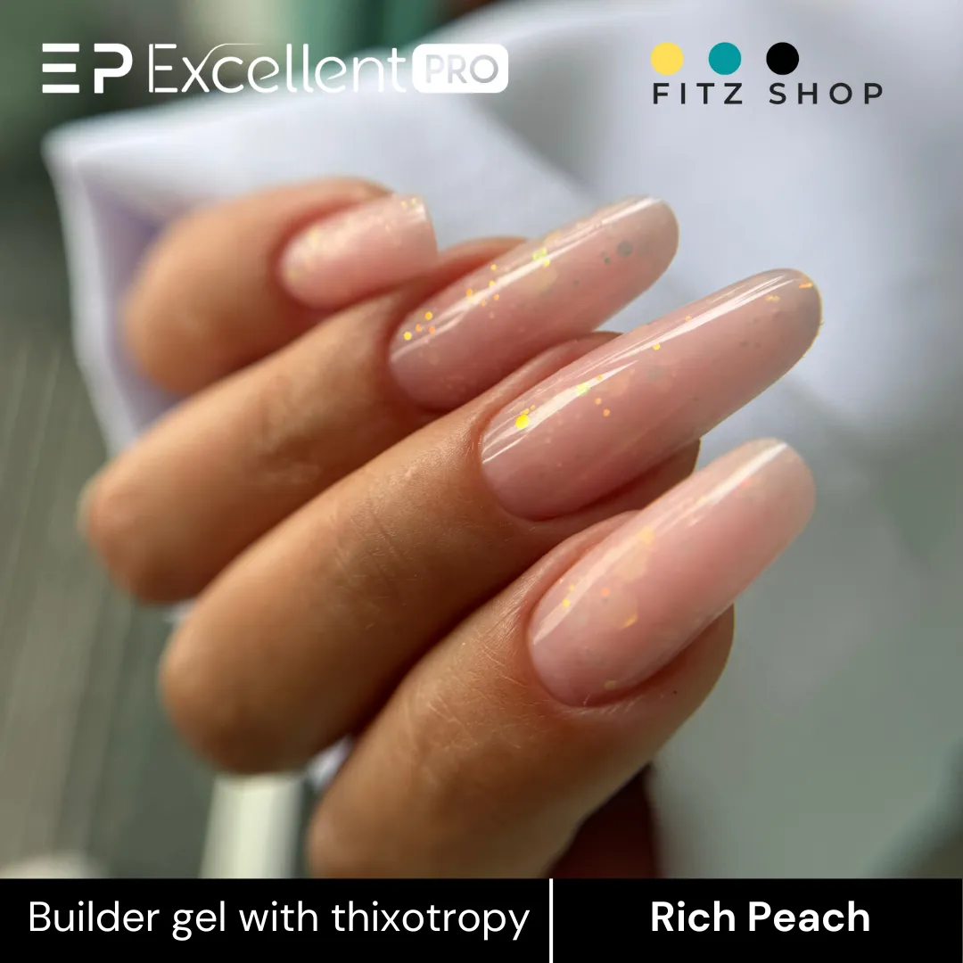 Stylizacja paznokci Excellent PRO - Excellent PRO Thixotropy gel with effect Rich Peach 15g