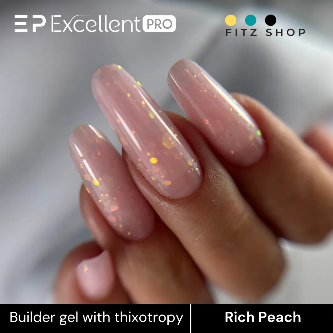 Stylizacja paznokci Excellent PRO - Excellent PRO Thixotropy gel with effect Rich Peach 15g