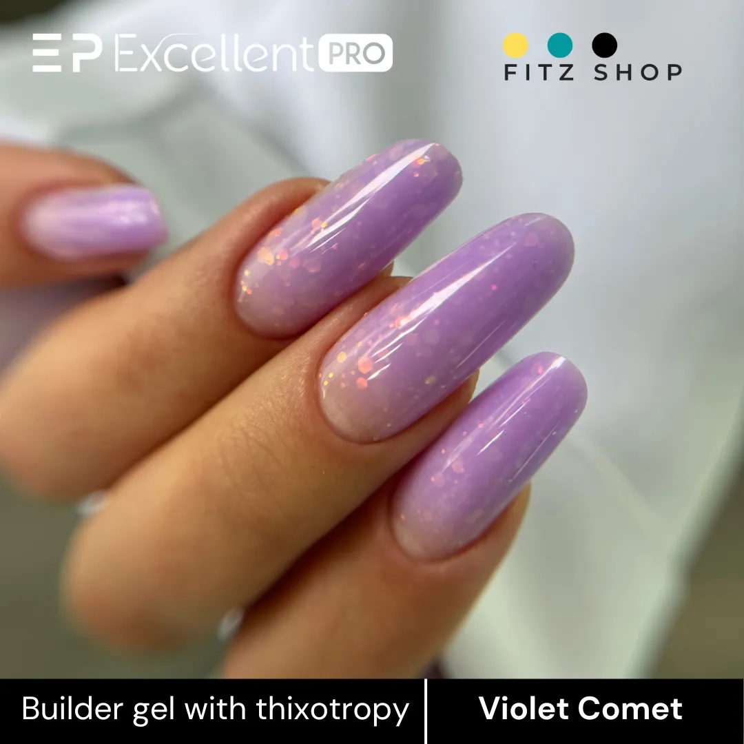 Stylizacja paznokci Excellent PRO - Excellent PRO Thixotropy gel with effect Violet Comet 15g