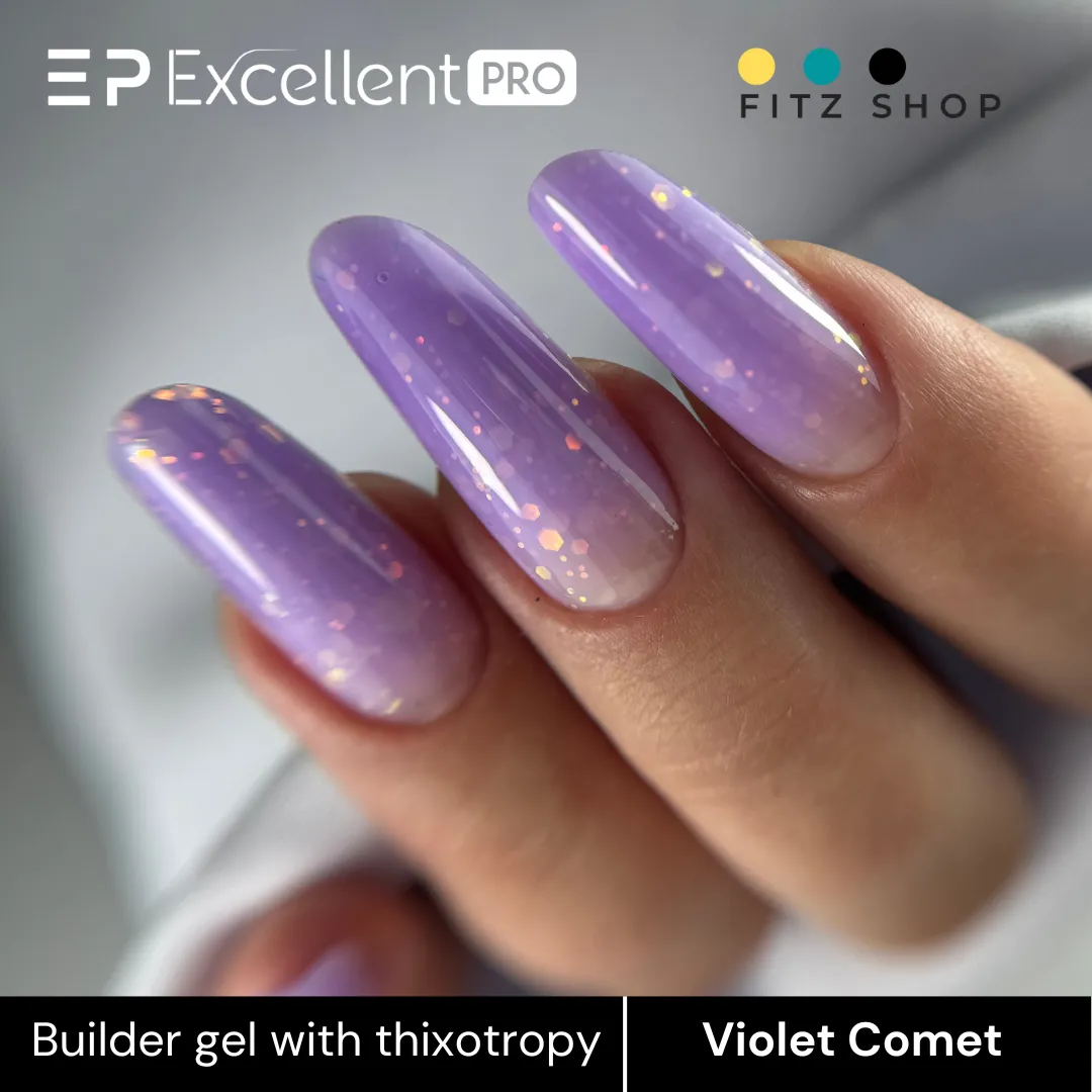 Stylizacja paznokci Excellent PRO - Excellent PRO Thixotropy gel with effect Violet Comet 15g