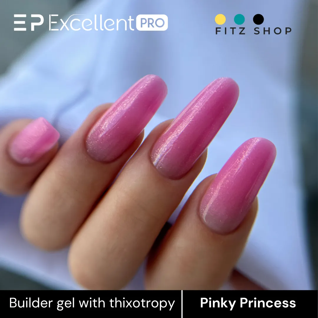 Stylizacja paznokci Excellent PRO - Excellent PRO Thixotropy gel with effect Pinky Princess 15g