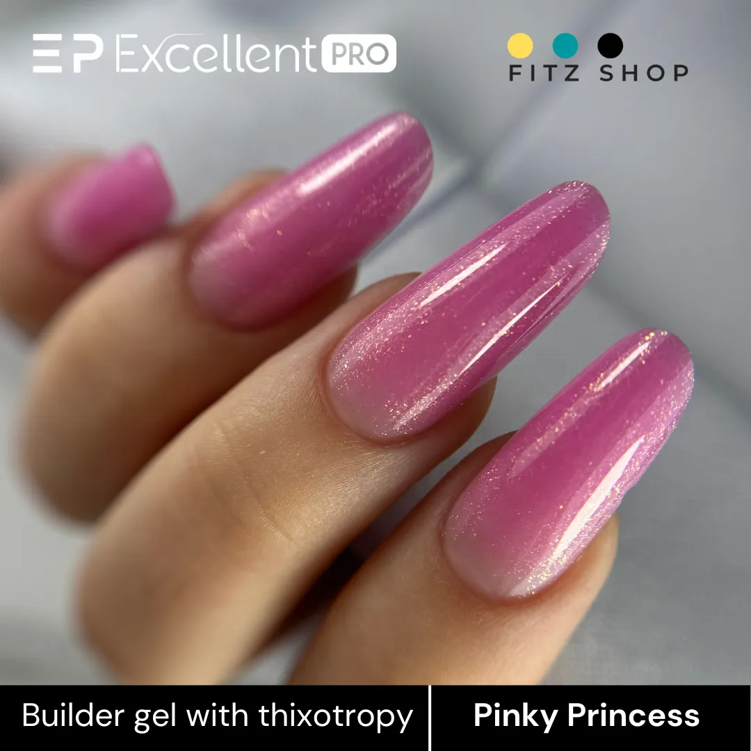 Stylizacja paznokci Excellent PRO - Excellent PRO Thixotropy gel with effect Pinky Princess 50g
