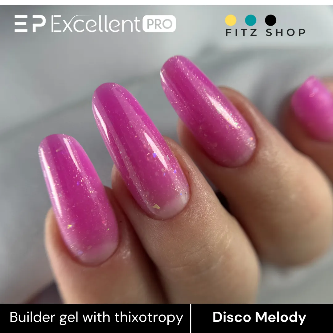 Stylizacja paznokci Excellent PRO - Excellent PRO Thixotropy gel with effect DISCO MELODY 15g