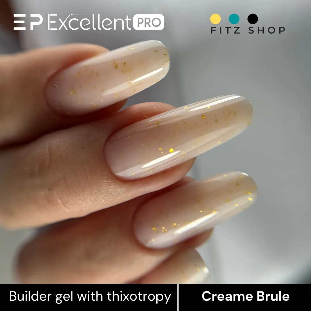 Stylizacja paznokci Excellent PRO - Excellent PRO Thixotropy gel with effect CREAME BRULE 15g