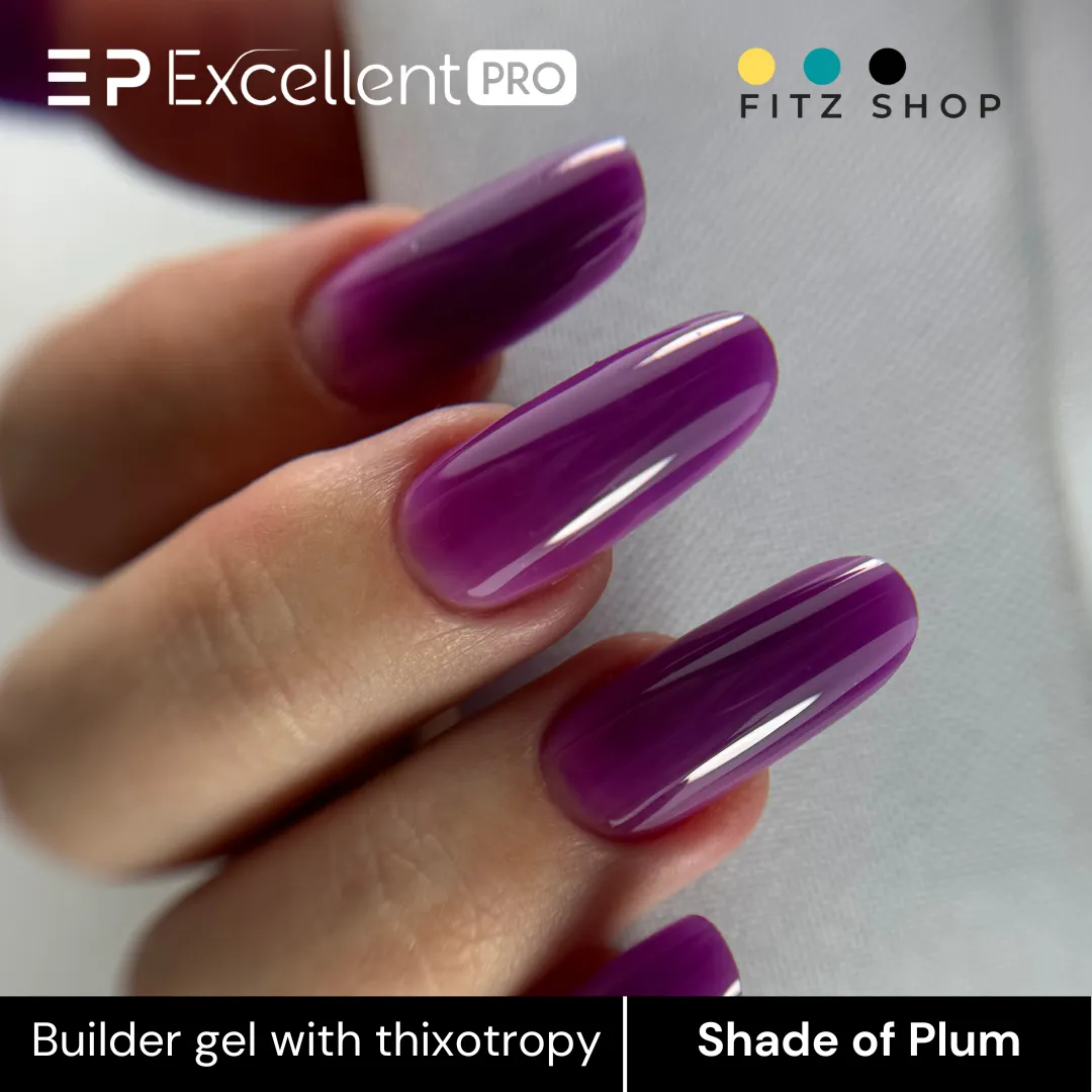 Stylizacja paznokci Excellent PRO - Excellent PRO Builder Color With Thixotropy Shade Of Plum 15g