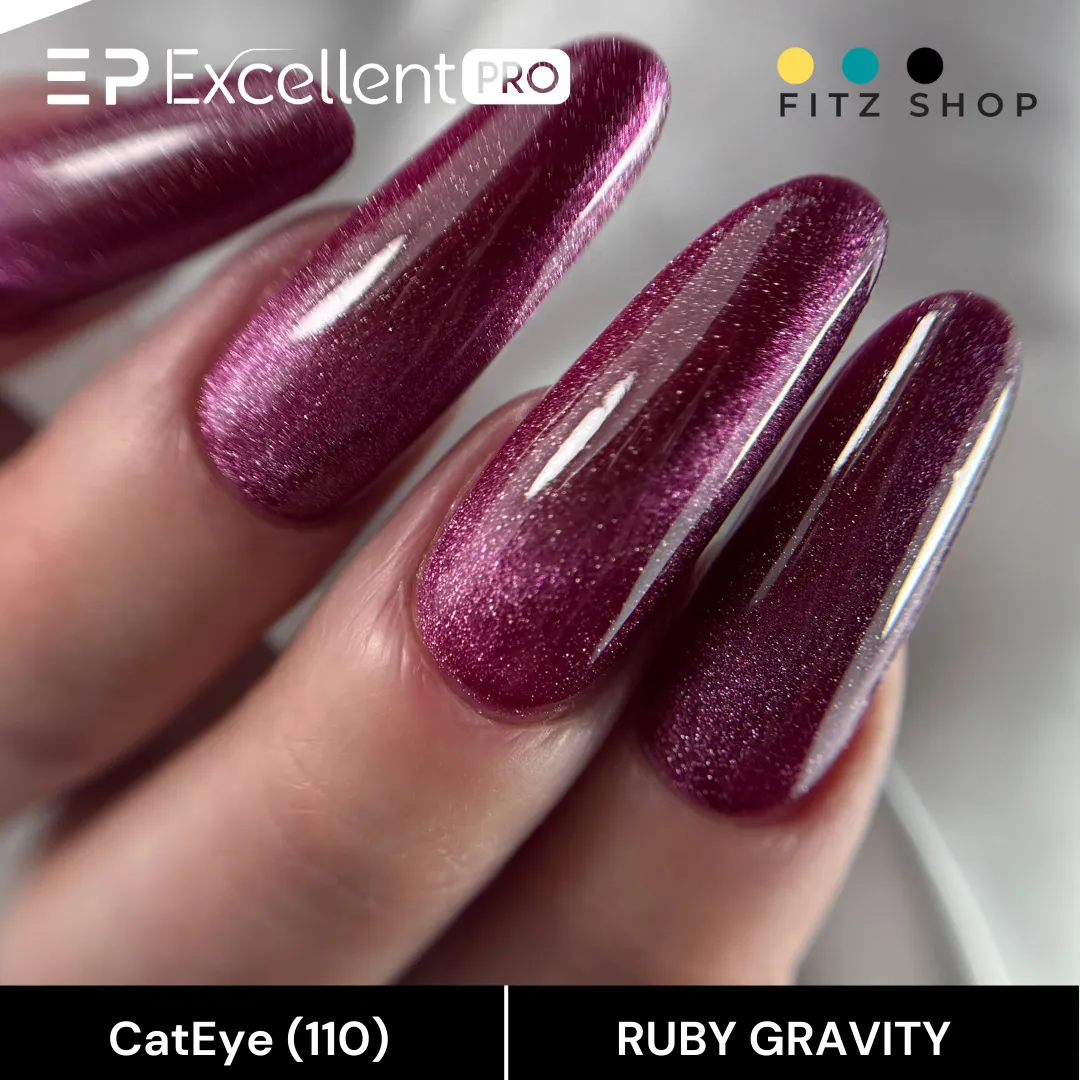 Stylizacja paznokci Excellent PRO - Excellent PRO Colors HemaFree CatEye 110 RUBY GRAVITY 7g