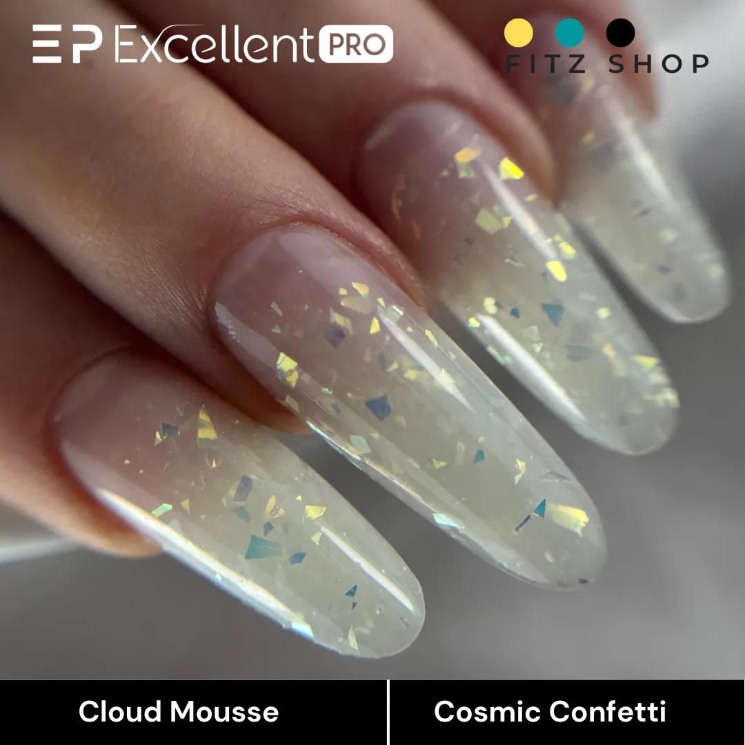 Stylizacja paznokci Excellent PRO - Excellent PRO Cloud Mousse Cosmic Confetti 15g