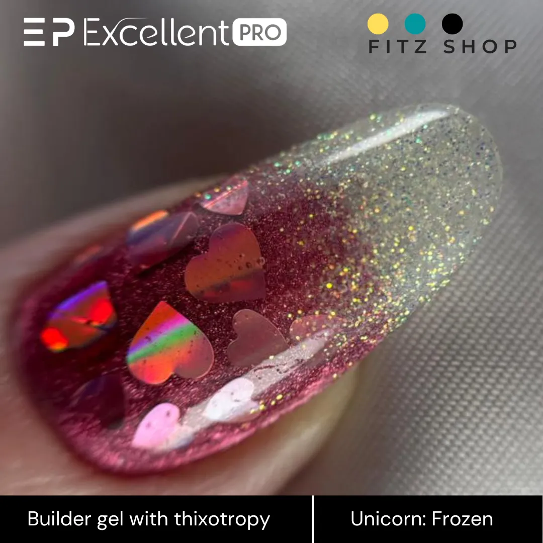 Stylizacja paznokci Excellent PRO - Excellent PRO Thixotropy gel with effect Unicorn Frozen 50g