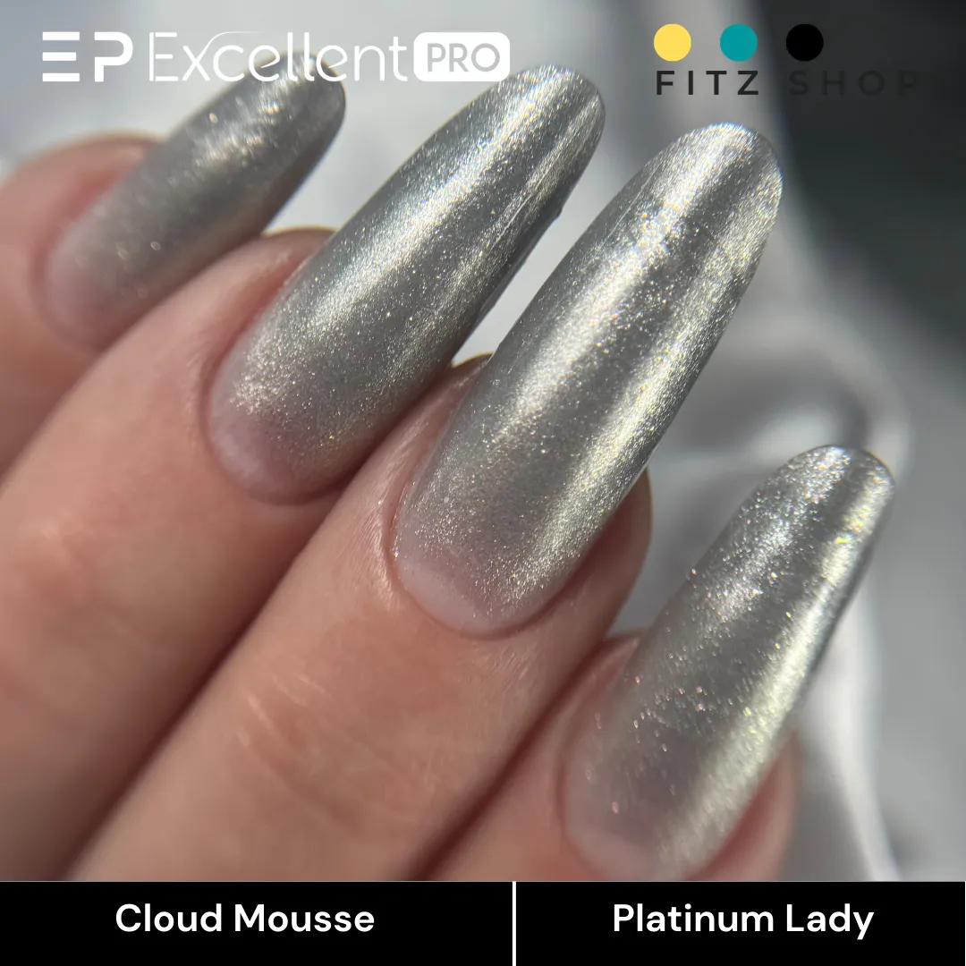 Stylizacja paznokci Excellent PRO - Excellent PRO Cloud Mousse Platinum Lady 15g