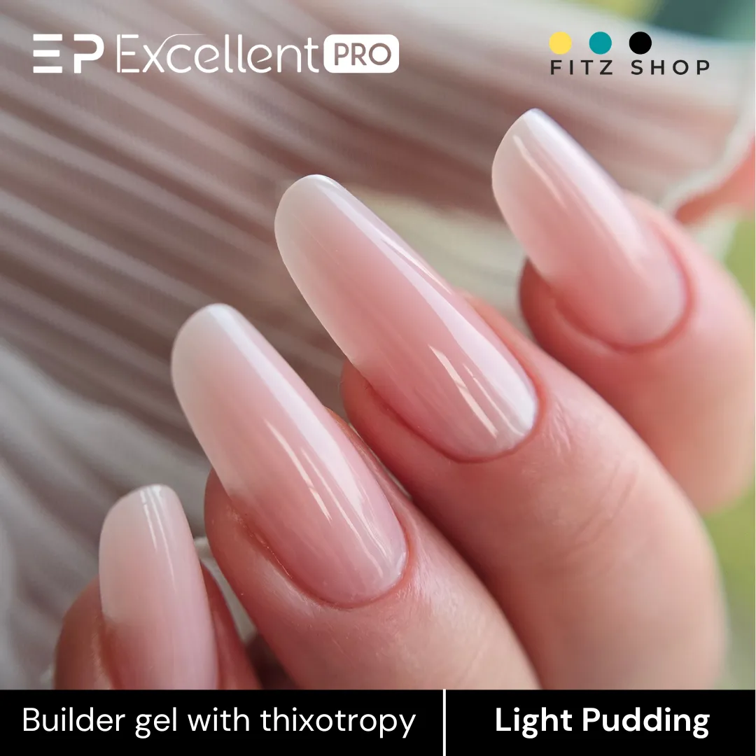 Stylizacja paznokci Excellent PRO - Excellent PRO Builder gel with thixotropy light pudding 15g